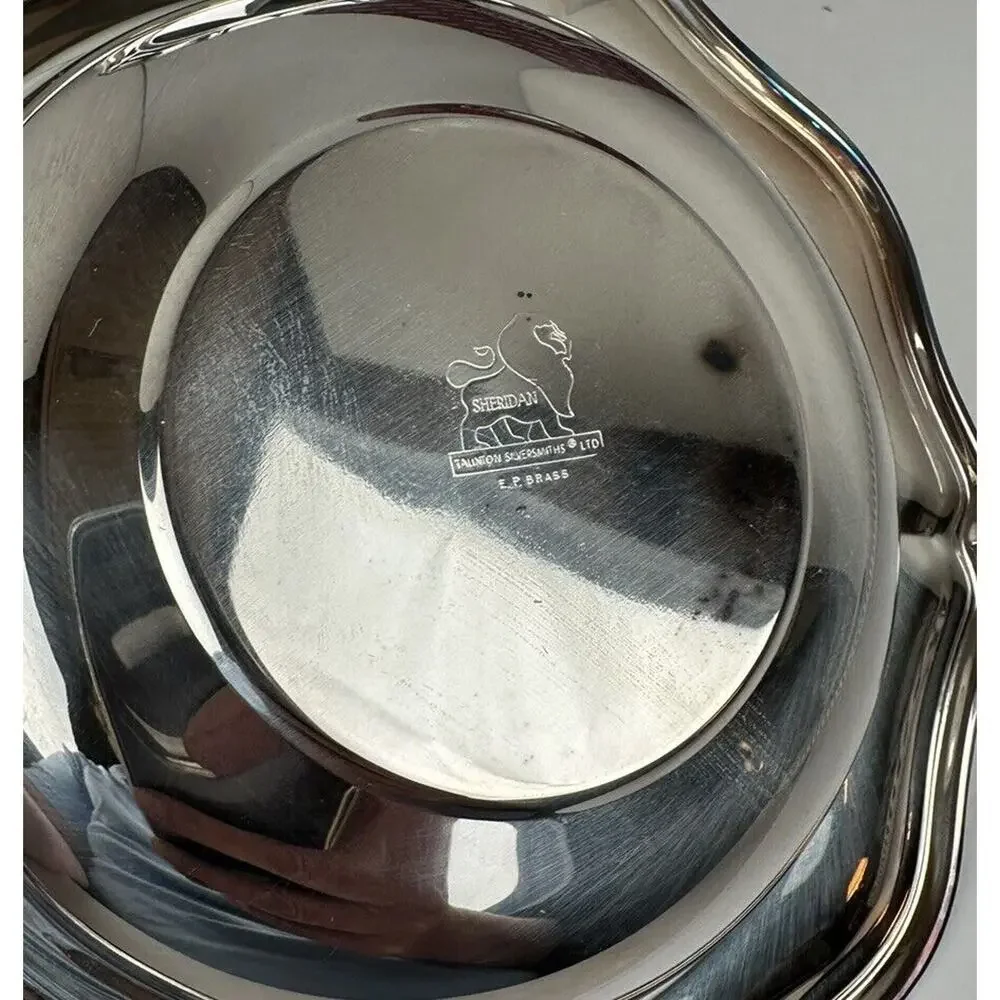 Silver Plate Sheridan English Style Bowl & Plate Candy Mint 4.5x 4.5